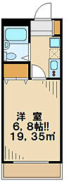 ヴァン・フロワーレ 1Kの間取図画像