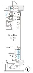 フロンティアレジデンス錦糸公園 1LDKの間取図画像