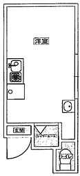 富士コーポ 2階ワンルームの間取り