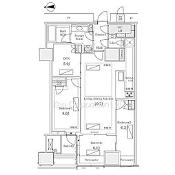 三田ガーデンヒルズイーストヒル 13階2SLDKの間取り