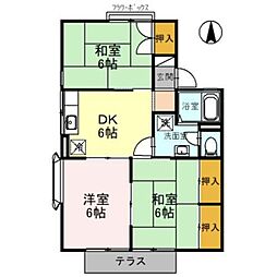 鈴木コーポ Ａ 1階3DKの間取り