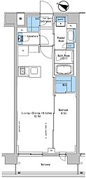 ルフォンプログレ中野富士見町ザ・レジデンス 1LDKの間取図画像
