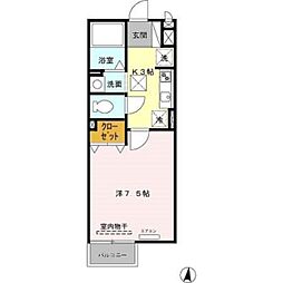 ラルゴ 1階1Kの間取り