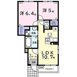 ドリーマーII 1階2LDKの間取り