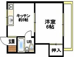 コーポ吉田 1階1DKの間取り