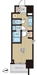 クロスレジデンス蒲田II 11階1Kの間取り