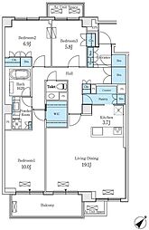 深沢パーク・マンション 3LDKの間取図画像