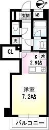CIELBLEU ワンルームの間取図画像