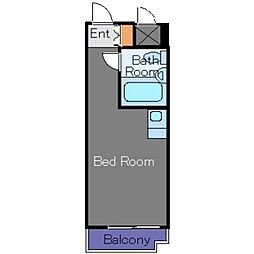 トップルーム道玄坂 3階ワンルームの間取り