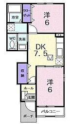 エトワール海谷 2DKの間取図画像