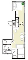 HAMILTON ASAKUSA 1Kの間取図画像