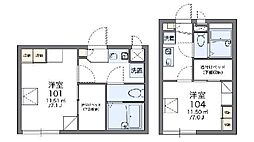 レオパレスグラティテュード3 1Kの間取図画像