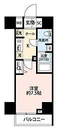 新交通ゆりかもめ 芝浦ふ頭駅 徒歩2分の賃貸マンション 3階1Kの間取り
