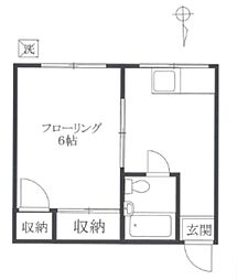 光栄荘 1DKの間取図画像