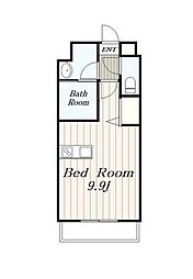 JR横浜線 町田駅 徒歩9分の賃貸マンション 6階ワンルームの間取り
