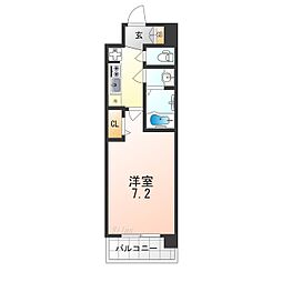 プレサンスTHE　KYOTO　流雅 3階1Kの間取り