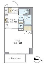 レクシード両国駅前 1Kの間取図画像