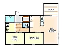 Gre-No-Li(グレノリ) 2LDKの間取図画像