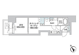 Luma高輪 6階1DKの間取り