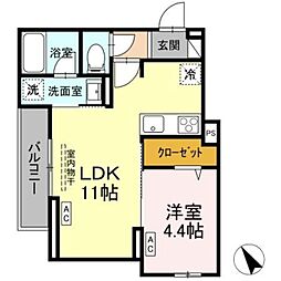 Asset-Court元横山町 3階1LDKの間取り