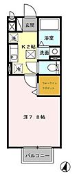 ヴェルデ 1Kの間取図画像