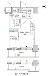 ONEROOFRESIDENCE錦糸町 1DKの間取図画像