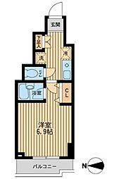 ドゥーエ西大島 1Kの間取図画像