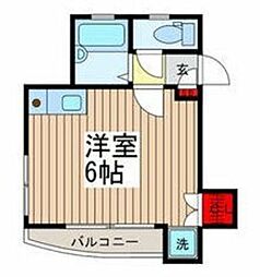 ショコラ野方 2階ワンルームの間取り