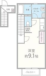 メゾン大島2 ワンルームの間取図画像
