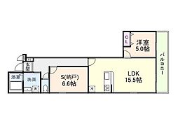 フジパレス土橋 1SLDKの間取図画像