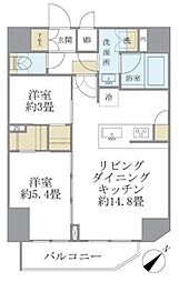 アジールコート町屋 8階2LDKの間取り