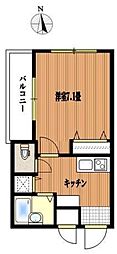 グランフォース西池袋 1階1Kの間取り
