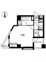 スカイコート高田馬場第2 4階1Kの間取り