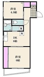 シャインビレッジ吉岡 2DKの間取図画像