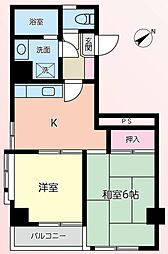 ＫＴビル 6階2DKの間取り
