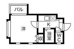 ニューキャッスル中野新橋 1階1Kの間取り