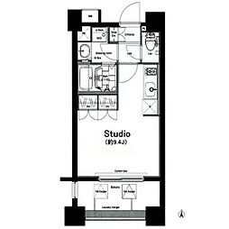 コンフォリア麻布十番 6階ワンルームの間取り