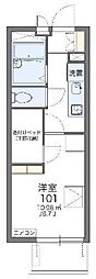 レオパレス原木 1Kの間取図画像