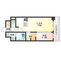 阪神本線 野田駅 徒歩4分の賃貸マンション 7階1LDKの間取り
