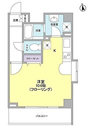 リバーレ秋葉原 13階ワンルームの間取り