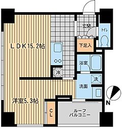 ウィルテラス勝どき 1LDKの間取図画像