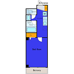 JR京浜東北・根岸線 大森駅 徒歩12分の賃貸マンション 5階1Kの間取り