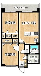 K.S若葉台 2LDKの間取図画像