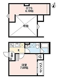 シャルマンコート3 1Kの間取図画像