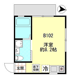 アパートメント新小岩B ワンルームの間取図画像