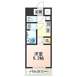 グランパシフィック長橋 1Kの間取図画像