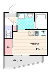 ワコーレヴィアーノ須磨月見山 2階ワンルームの間取り