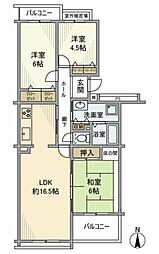 青葉の森公園通り5号棟 3LDKの間取図画像