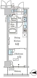 パークアクシス新宿西落合 1DKの間取図画像