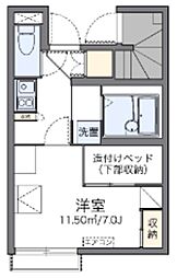 レオパレスエブリシン 1Kの間取図画像
